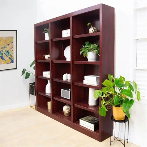 Vista 7 de Concepts In Wood - Estantería de madera para libros, muebles altos, 72 x 72 pulgadas, color cereza
