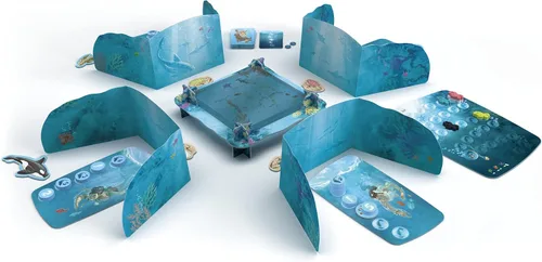 Vista 2 de Sit Down! Juego de mesa de buceo – Tarjetas únicas de océano transparente, empuja tu suerte, atrapa un paseo en una tortuga marina o delfín
