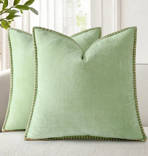 Vista 28 de decorUhome Juego de 2 fundas de almohada de felpilla suave y acogedora de otoño de 12 x 12 pulgadas, fundas decorativas modernas de terciopelo Aqua