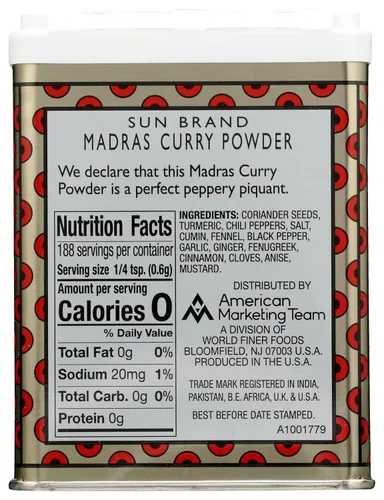 Vista 4 de Polvo de curry madras de Sun Brands, 4 oz