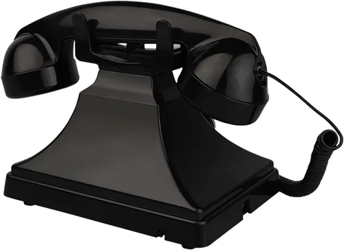Vista 9 de Teléfono vintage con cable, teléfonos fijos retro para el hogar, teléfono de trabajo antiguo de una sola línea con timbre fuerte para personas Negro