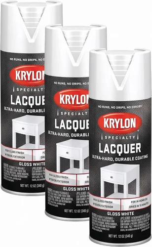Vista 10 de Krylon K07030 Pintura en aerosol lacada negra brillante, 12 onzas en aerosol Negro