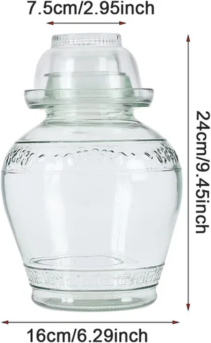 Vista 3 de ETITSA - Tarro de fermentación tradicional, boca ancha de 2,5 L, tarro de pepinillos para pepinillos chucrut Kimchi, elaboración de vino, verduras