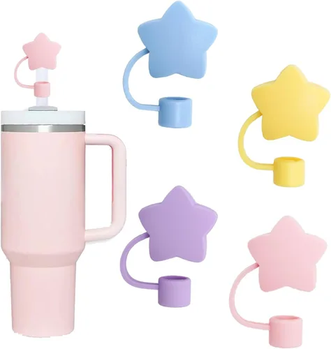Vista 12 de 2 fundas de popote compatibles con vasos Stanley de 40/30 onzas, protectores reutilizables de silicona para popotes de 0.4 pulgadas/0.394 in