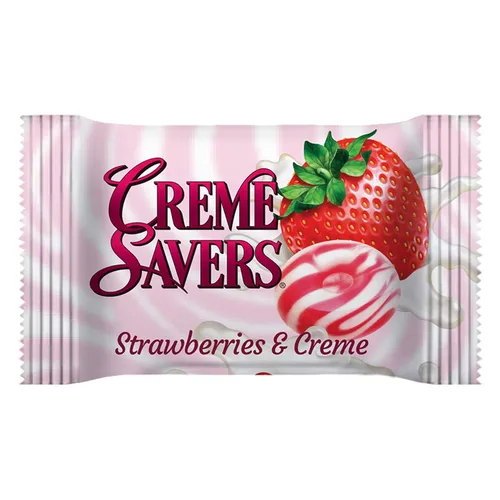 Vista 3 de Creme Savers - Caramelo duro de fresas y crema El sabor de fresas frescas remolinadas en crema rica Los clásicos originales Creme Savers traídos