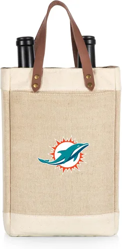 Vista 30 de PICNIC TIME NFL Pinot - Jute 2 Bottle Insulated Wine Bag - Wine Tote Bag - Wine Gift Bag, (Beige)