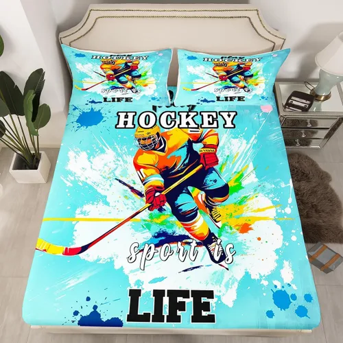 Vista 8 de Erosebridal Sábana bajera ajustable de béisbol tamaño individual, juego de cama de juegos deportivos para niños, niñas, adolescentes y adultos