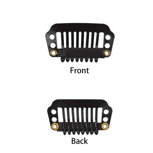 Vista 4 de 50 pinzas para extensiones de cabello de 1.102 in, 8 dientes para extensiones de cabello y extensiones de cabello (negro)
