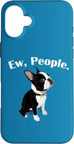 Vista 23 de Funny Mens Womens Kids Cartoon Ew People Bostie Dog Lover Case for iPhone 17