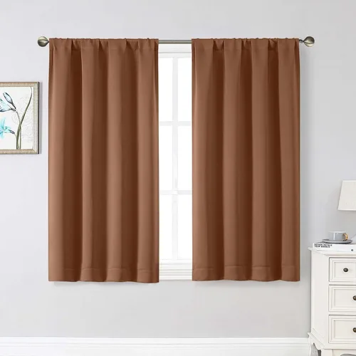 Vista 234 de Cortinas opacas para dormitorio, sala de estar, juego de 2 paneles de 54 pulgadas de largo, cortinas de oscurecimiento de habitación con aislamiento