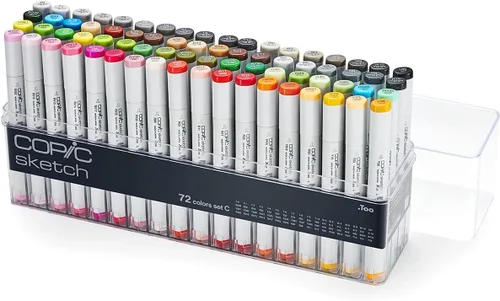 Vista 13 de Copic Sketch, Marcadores de Alcohol Ultra-combinables, Juego de 72 Piezas A
