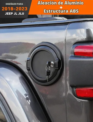 Vista 6 de Savadicar Cubierta de tapa de gas con bloqueo, puerta de tanque de combustible con cerradura compatible con Jeep Wrangler JL JLU 4XE 2018-presente
