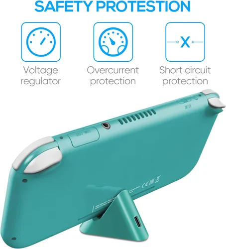 Vista 4 de Base de carga portátil para Nintendo Switch Lite y Nintendo Switch, estación de carga estable para Switch Lite con puerto de entrada tipo C
