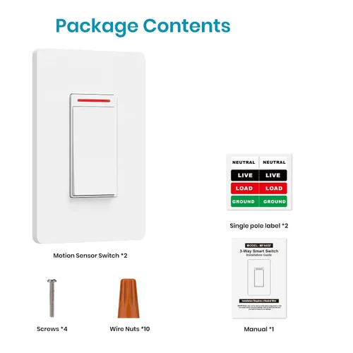 Vista 6 de Milfra Interruptor de luz inteligente unipolar, interruptor inteligente 2024 modelo nuevo 10A, compatible con Alexa, Siri y Assistant, control por