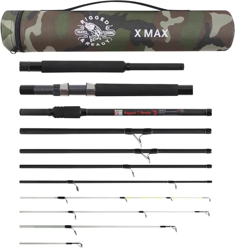 Vista 13 de Rigged & Ready X Series™ Travel Fishing Rods. 6 Super Compact Combos and Rods, Multi-Functional, Spinning Poles. 5 to 25 Techniques from one Rod.