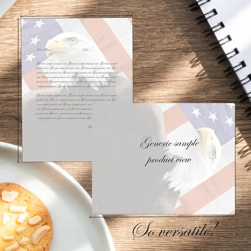 Vista 2 de American Eagle - Papel para impresora láser e inyección de tinta con membrete, paquete de 100