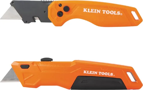Vista 10 de Klein Tools 44303 FLICKBLADE Cuchillo utilitario plegable con almacenamiento de cuchillas, cuchillo utilitario con 5 cuchillas, compacto con botón