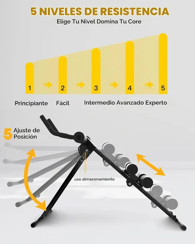 Vista 5 de GuuG Ab Machine Ab Trainer - Máquina de abdominales ajustable para entrenamiento de estómago en casa, gimnasio, entrenamiento de abdominales