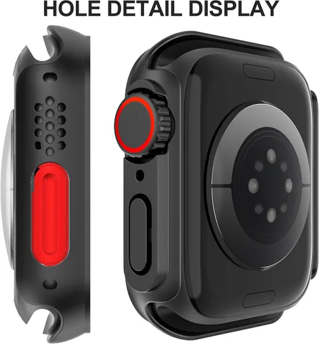 Vista 7 de Suoman para Apple Watch Protector de Pantalla de Vidrio Templado de 40 mm, [Aspecto Ultra] Funda Protectora Dura de PC para Todo el Contorno