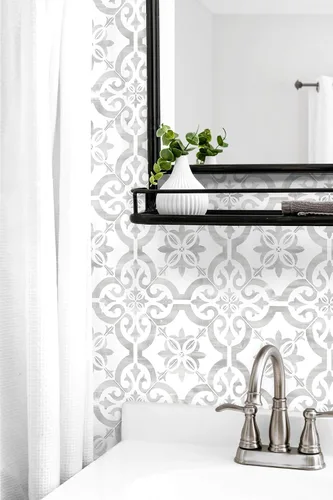 Vista 6 de Lillian August Luxe Haven Porto - Papel tapiz para azulejos (niebla Harbor)