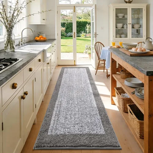 Vista 63 de Alfombras de baño de 17 x 24 pulgadas, antideslizantes, lavables, color gris, para bañera, tapete de baño para baño, tapete suave y absorbente