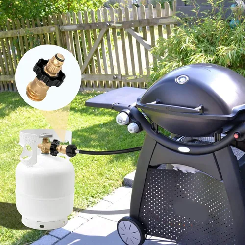 Vista 7 de Adaptador de tanque de propano Aekops de 100 libras, adaptador universal POL para tanque de propano que convierte POL a QCC1, adaptador de tanque LP