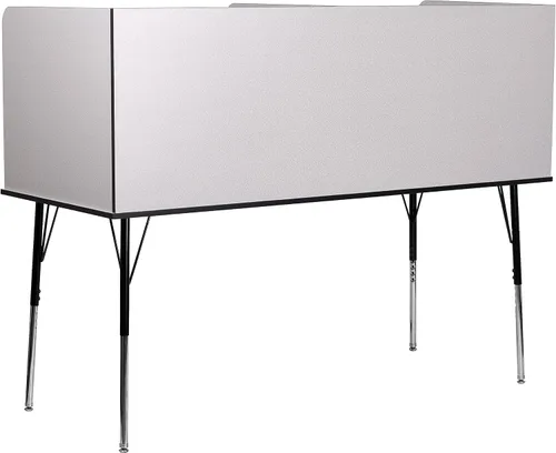 Vista 5 de Flash Furniture Carrel de estudio ajustable, gris Nebulosa Gris