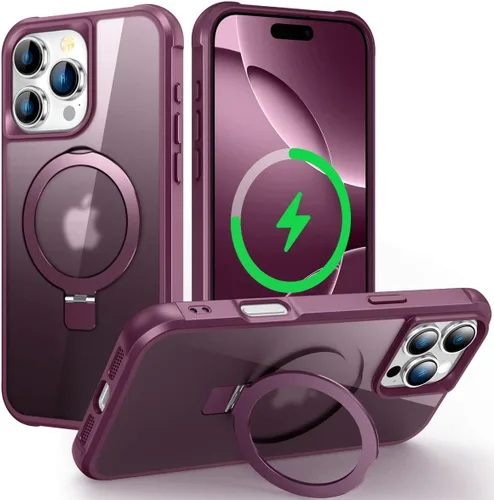 Vista 78 de CHAOFEnG Funda magnética compatible con iPhone 11 con soporte, prueba de caídas de grado militar, compatible con imán, anillo translúcido, parte