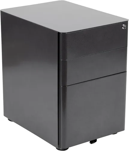 Vista 12 de Flash Furniture Archivador móvil con 3 cajones, color negro