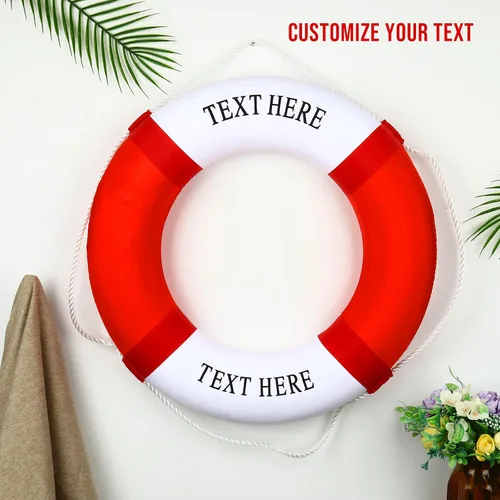 Vista 2 de Anillo de preservador de vida personalizado, decoración de casa con nombre personalizado, Plástico