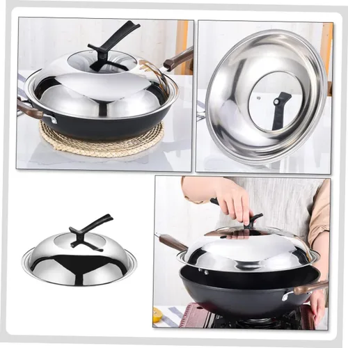 Vista 4 de YARNOW Olla de vidrio utensilios de cocina de acero inoxidable cacerola sartenes horno 11.7 pulgadas tapa de cacerola reemplazo universal tapa