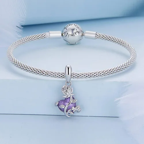 Vista 9 de Abalorios de plata de ley para pulseras, collares, familia para siempre, circonita cúbica, regalo de joyería para mujeres