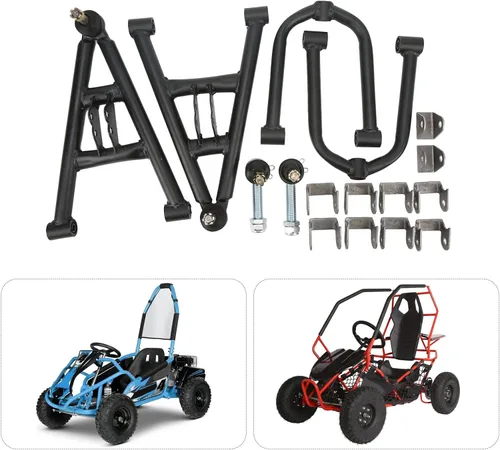 Vista 5 de Acouto Kart suspensión, Suspensión Delantera de Choque de Columpio Kit para 4 Ruedas Quad Bike Kart 350mm/13.77in Aleación de Acero Suspensión