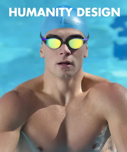 Vista 2 de NSSIW Gafas de natación para adultos: gafas de piscina para hombres y mujeres con protección UV400 antivaho sin fugas, paquete de 3