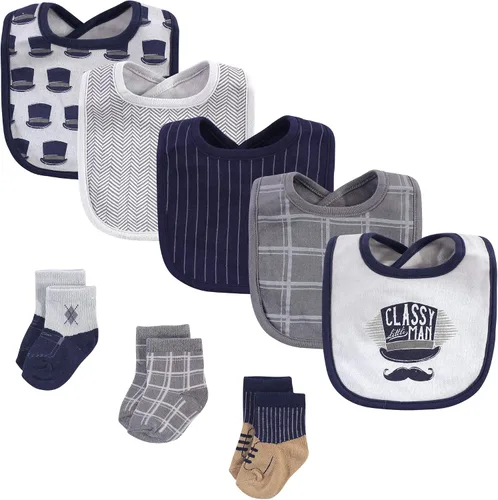 Vista 42 de Hudson Baby Conjunto de babero y calcetines unisex de algodón para bebé