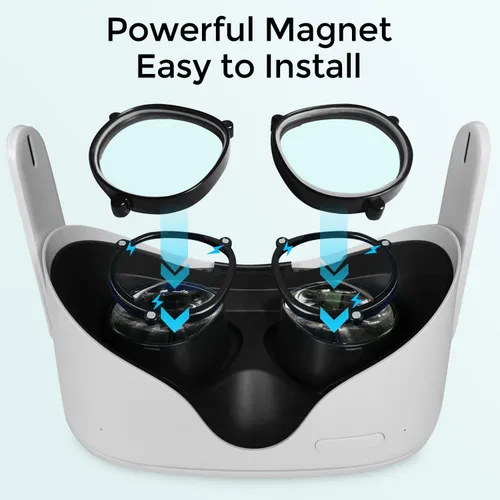 Vista 4 de Lens Insert Compatible with MetaOculus Quest 2 - Sonicgrace VR Oculus Quest 2 Myopia Lens Glass with Blue Light Filter, Alloy Magnetic Frame and
