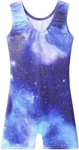 Vista 2 de BAOHULU Leotardos de gimnasia para niñas y niños, mallas con pantalones cortos y pantalones cortos para bailar