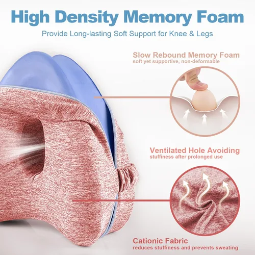 Vista 3 de Almohada de rodilla para dormir de lado, almohada de piernas para dormir, almohada de rodilla con correa, almohada de alineación entre las piernas