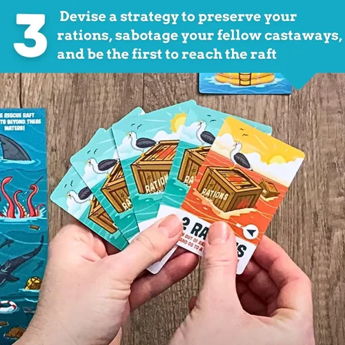 Vista 5 de Ridley's Juegos: Juego de cartas egoísta edición náufrago Juego de fiesta fácil de jugar para grupos Ideal para 2-5 jugadores Es una gran idea