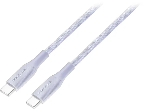 Vista 3 de Insignia Cable trenzado USB-C a USB-C (5 pies, morado claro)