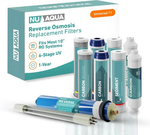Vista 8 de NU Aqua Sistema de Filtro de Agua Potable de Ósmosis Inversa Set de Reemplazo - Kit de 4 Etapas de 1 Año para Debajo del Fregadero - Incluye Filtros