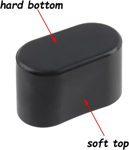Vista 3 de Semetall Tapas ovaladas para patas de silla, 1.6 x 0.7 pulgadas, color Negro