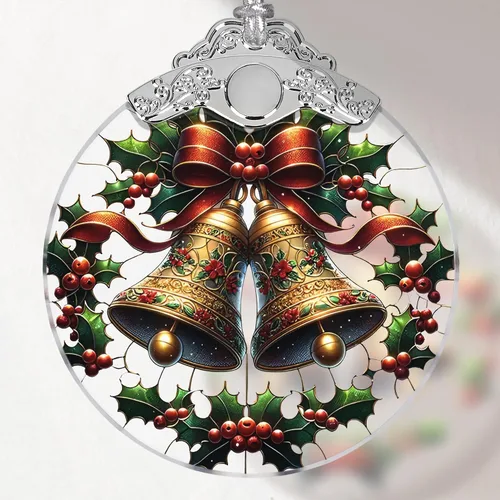 Vista 24 de Adorno de vitral, adornos de Navidad, decoraciones de árbol de Navidad, decoración de mariposa de Navidad, adornos de mariposa para árbol