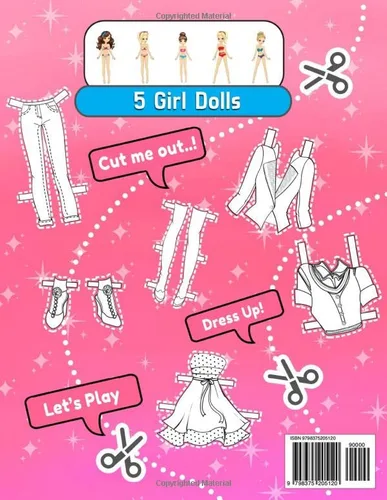 Vista 2 de Cut Out Paper Dolls Fashion Paper Dolls Colouring Book Edition & Dress Up for Daughter or Granddaughter