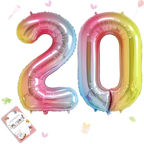 Vista 210 de Globos grandes de 40 pulgadas de números del 0 al 9, globos numéricos para decoración de fiesta de cumpleaños, globos de helio de aluminio
