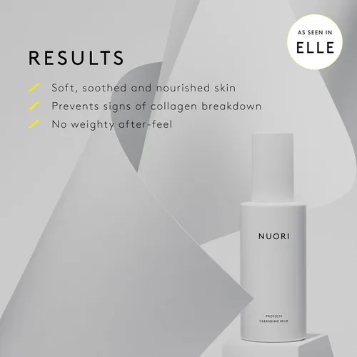Vista 5 de NUORI Protect + Cleansing Milk Limpiador facial, para todo tipo de piel, incluyendo piel hipersensible, totalmente natural, sin fragancia, 1 onza