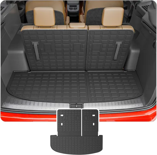 Vista 24 de alfombra de carga para maletero, protector de cubierta de asiento trasero de elastómero termoplástico (alfombra de maletero + alfombra de respaldo)