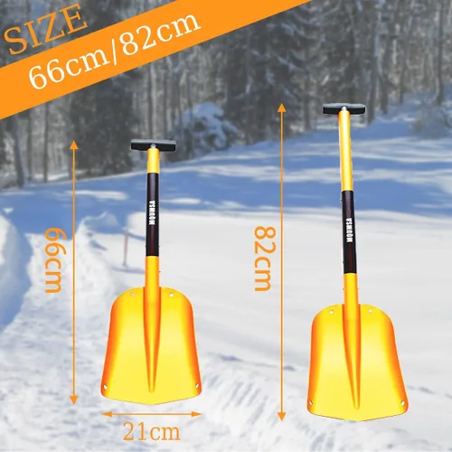 Vista 6 de KAMINUO - Pala de nieve telescópica portátil de aluminio para automóvil, edición extendida, ajustable (dorado)