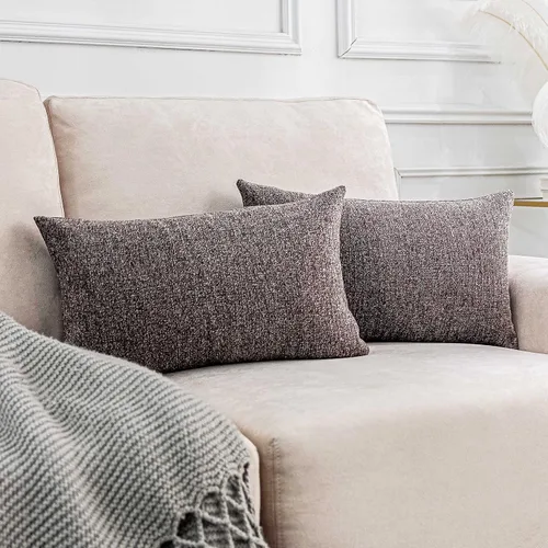 Vista 25 de Home Brilliant Fundas de almohada de primavera de 18 x 18 pulgadas, fundas de almohada decorativas de terciopelo chenille a rayas para decoración