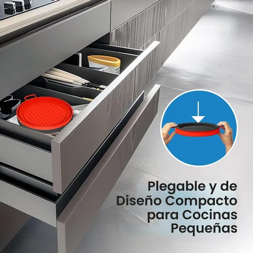 Vista 6 de Lotteli Kitchen - Forro plegable de silicona para freidora de aire, 2